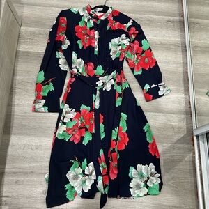 Nanette Lepore Black Floral Long Sleeve Dress